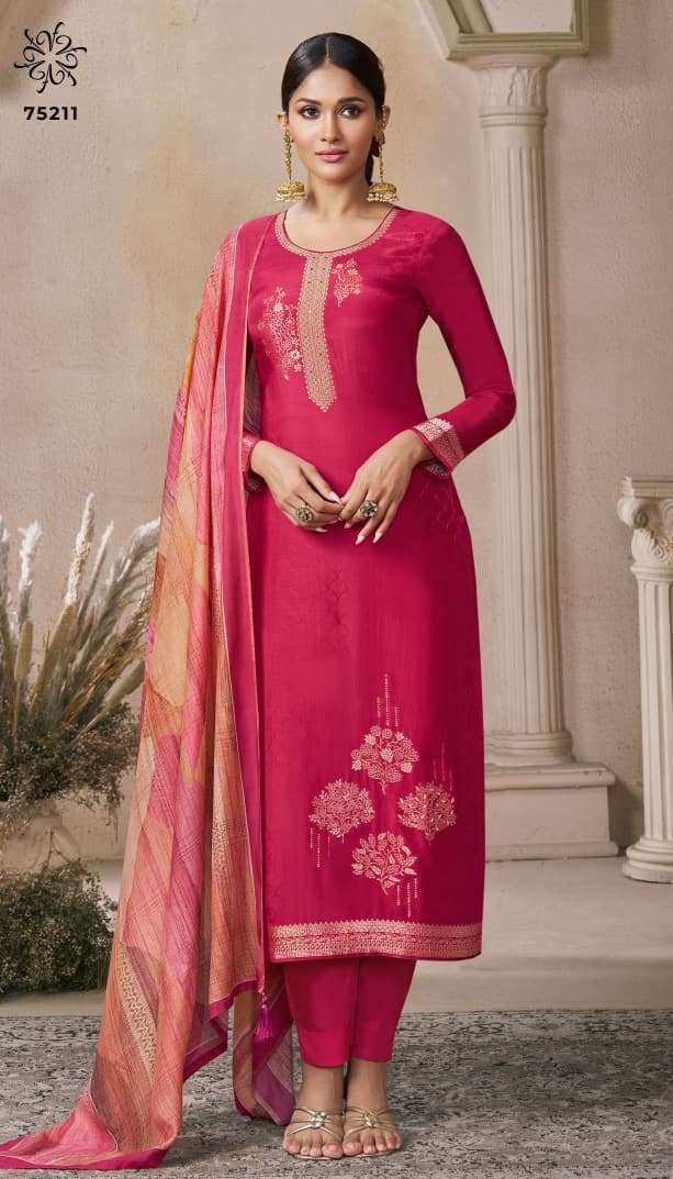 VINAY FASHION KULEESH NAVYA VOL-6 75211  TO 75214 SERIES PURE VISCOSE JACQUARD DRESSES-00025