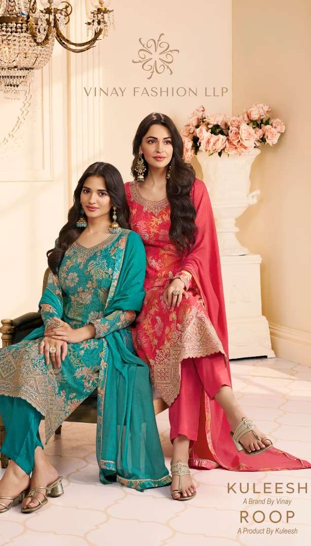 VINAY FASHION KULEESH ROOP 75291 TO 75294 SERIES PURE CHINON EMBROIDERY DRESSES-00025