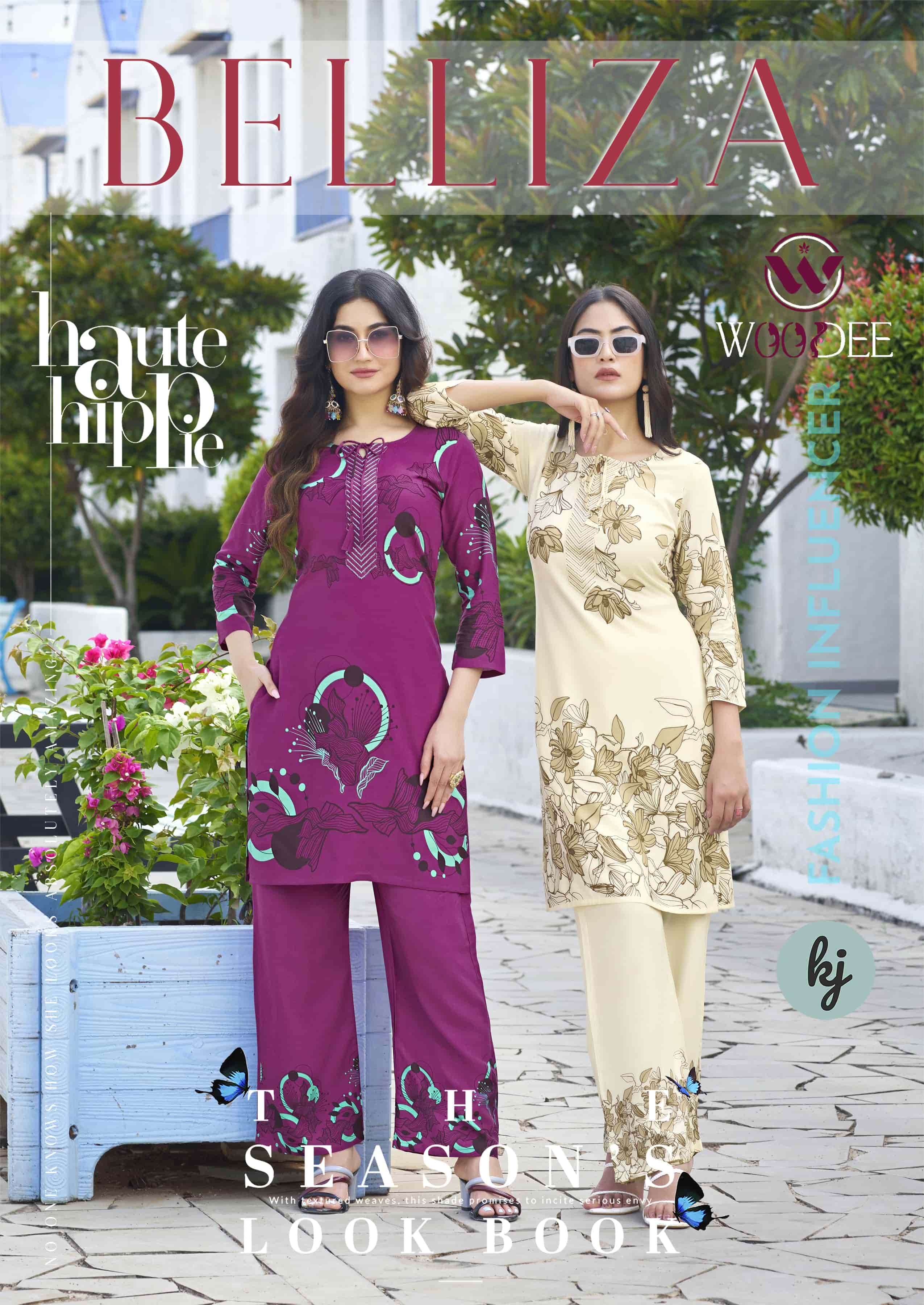 WOODEE BELLIZA PURE RAYON PRINTED CO-ORD SET-00140