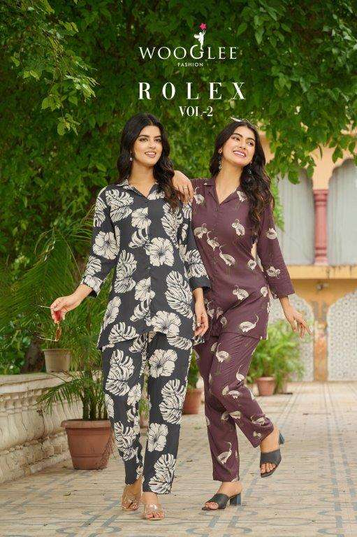 WOOGLEE ROLEX VOL-2 3007 TO 3012 SERIES PURE RAYON PRINTED CO-ORD SET-00014