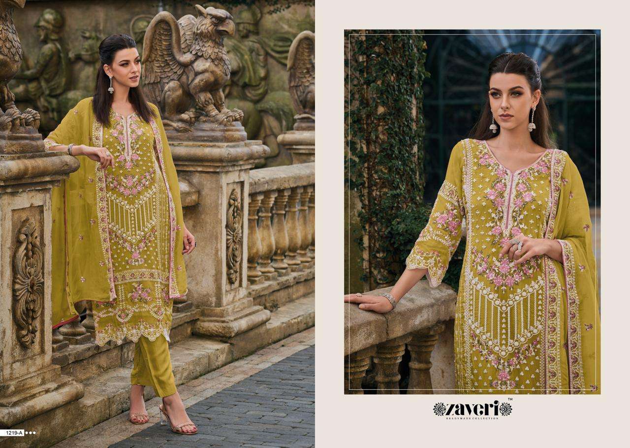 Zaveri Femina 1219 SERIES PURE ORGANZA EMBROIDERY DRESSES-00289