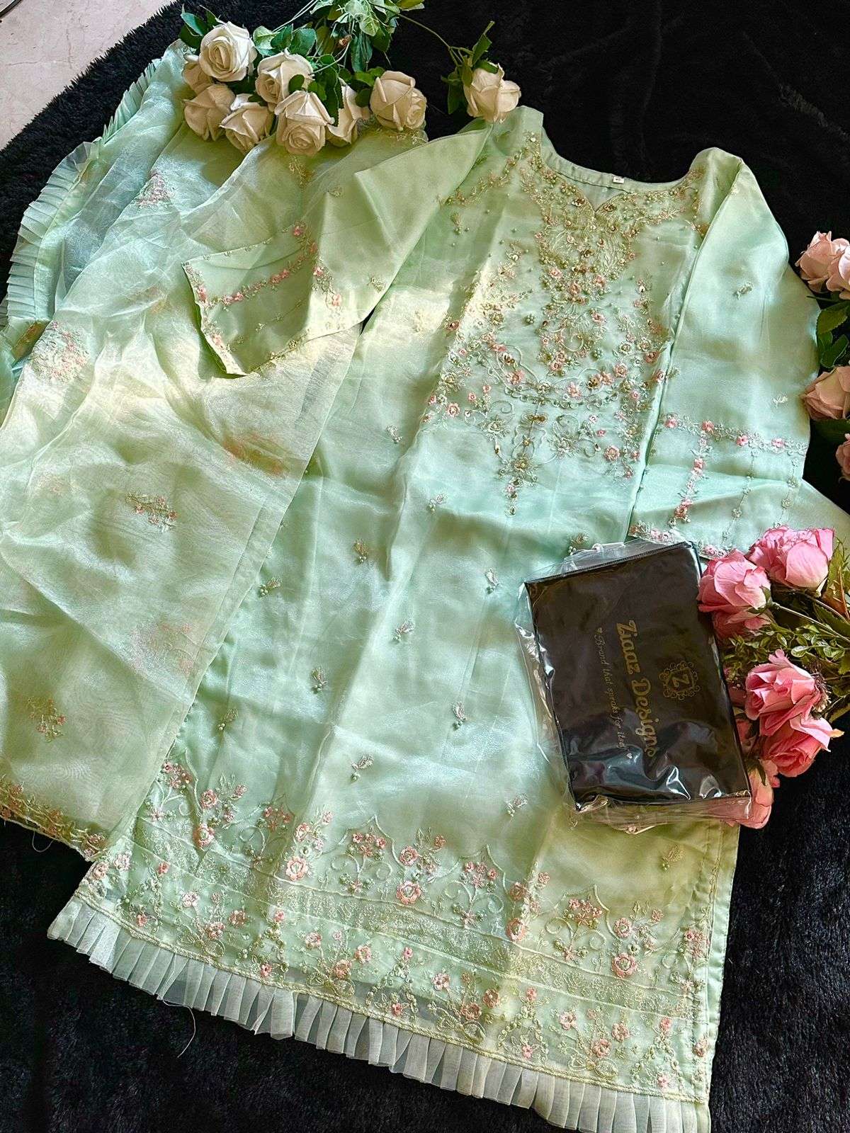 ZIAAZ 460 PURE ORGANZA EMBROIDERY PAKISTANI DRESS-00201
