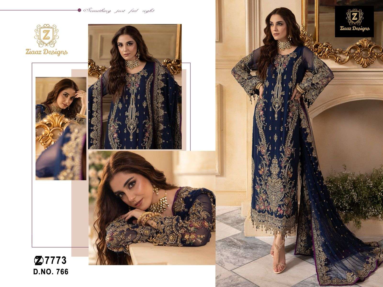 ZIAAZ 766 PURE GEORGETTE EMBROIDERY PAKISTANI DRESS-00201